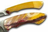Pocket Knife Pair with Mookaite Jasper Inlays and Sheath #370852-3